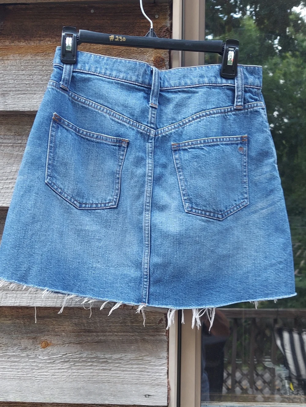 Madewell Light Blue Denim Frayed Edge Mini Skirt